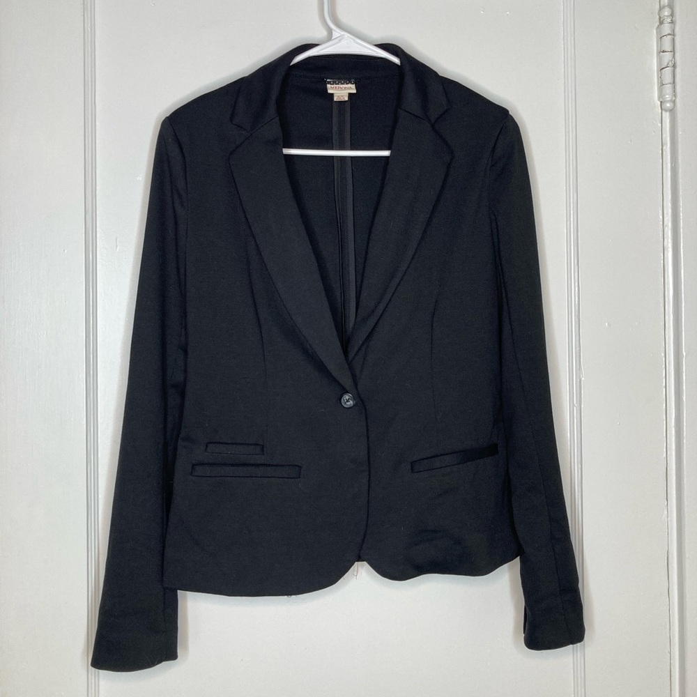 Merona black knit blazer, size small